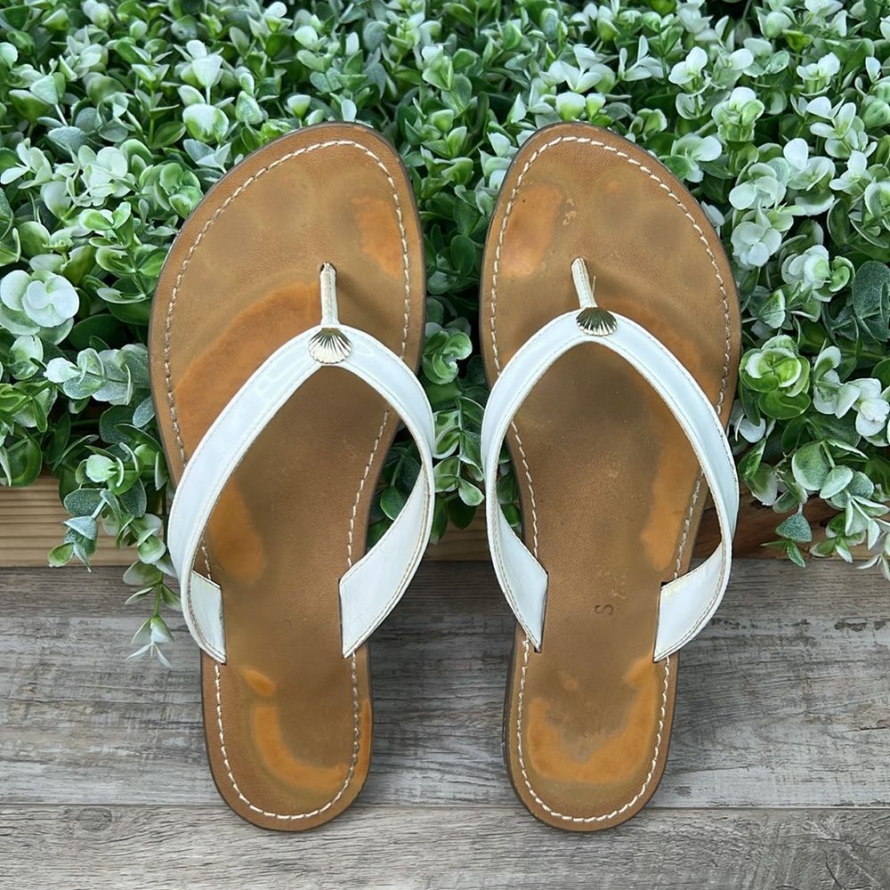 Talbots Seashell White Thong Sandals